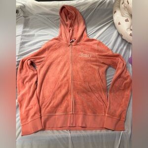 Juicy Couture coral velour zip-up hoodie